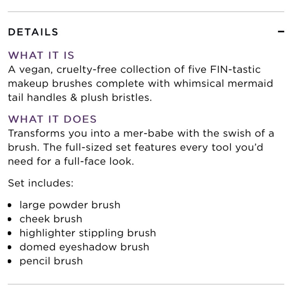 🧜🏼♀️😍Tarte Minutes to Mermaid Brush Set - Picture 3 of 6